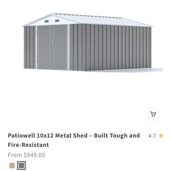 Patiowell Metal 10x12 Grey 