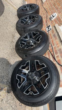 18” rims and tires universal 5x127 bolt patter. Other patter unknown probably 5x114.3 or 5x120
