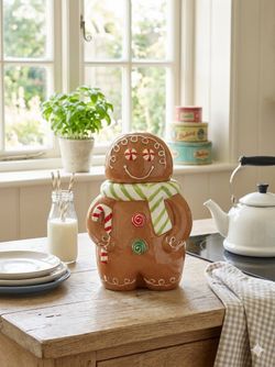 CERAMIC GINGERBREAD MAN COOKIE JAR