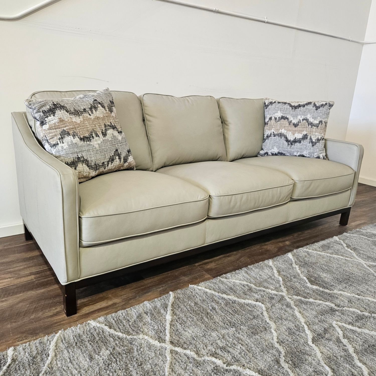 Concise Leather Sofa - FREE DELIVERY