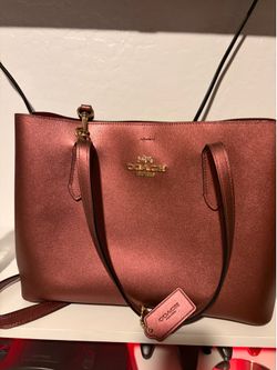 Coach Metallic Tote Bag with Crossbody Strap