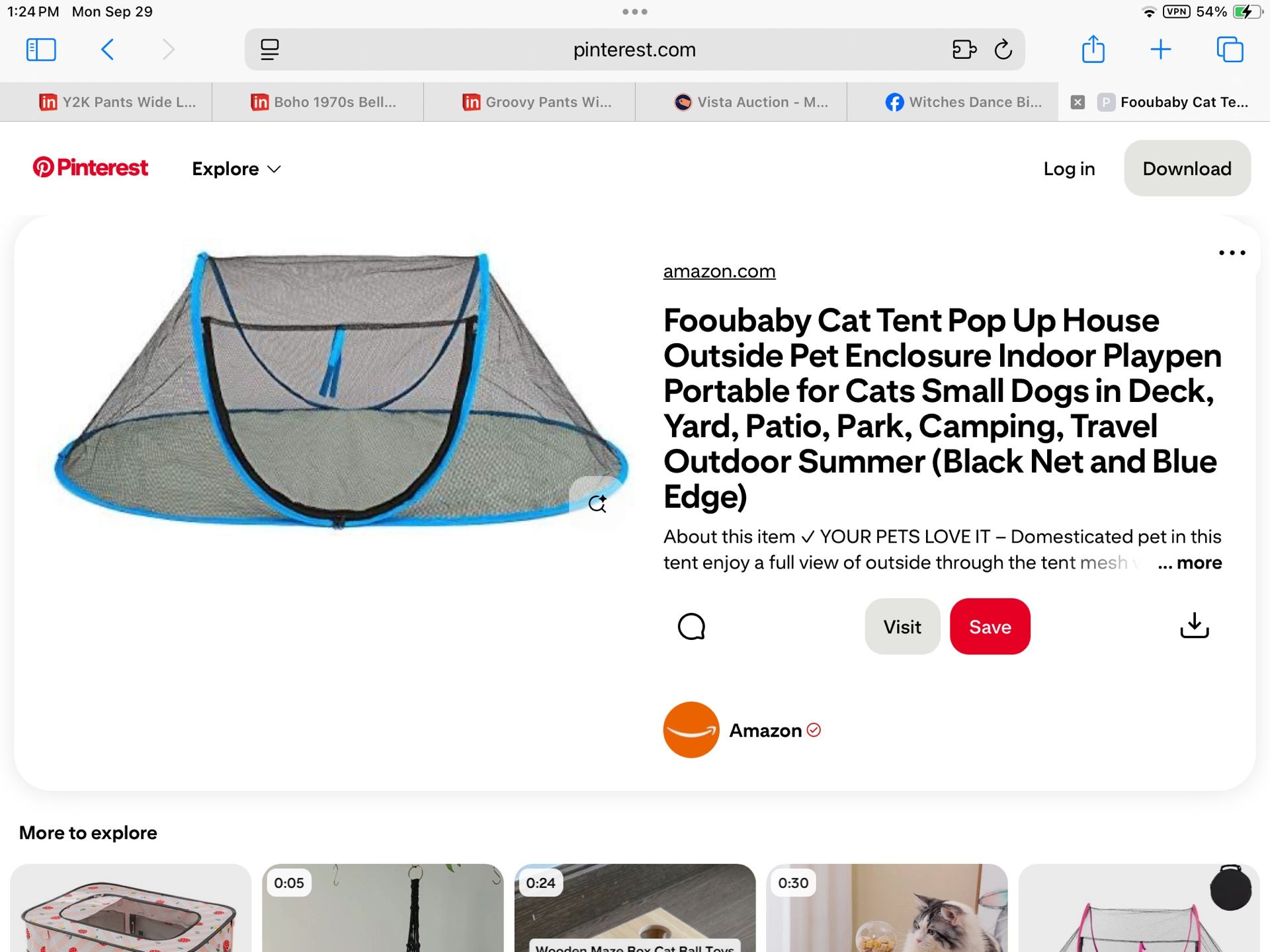 Fooubaby Cat Tent Pop Up House Outside Pet Enclosure Indoor Playpen Portable for Cats Small Dogs in Deck, Yard, Patio, Park, Camping, Travel Outdoor i