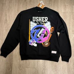 Mitchell & Ness Usher Super Bowl LVIII Black Pullover Sweatshirt Men’s Small