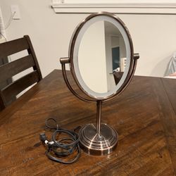 CONAIR BE47BR Double Sided Oval Lighted Vanity Mirror, Bronze