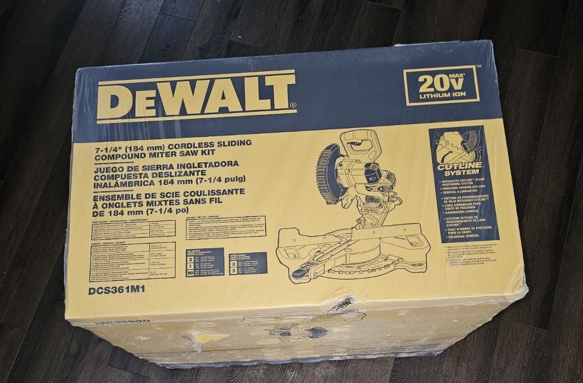 Dewalt 20V MAX Cordless 7-1/4 in. Sliding Miter Saw with 20V Battery 4.0Ah Kit