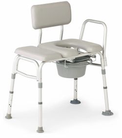 Padded Combination Transfer Bench and Commode
