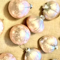 Stunning Lot of 30 Pink and Silver Glass Ornaments