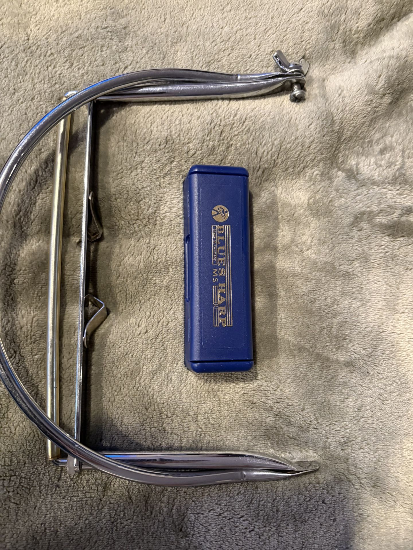 Harmonica Blues Harp In D And Harmonica Holder