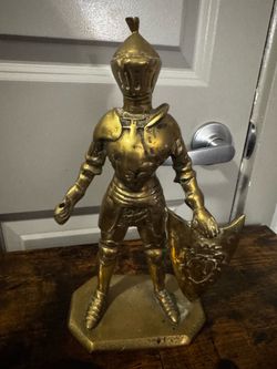 vintage solid brass knight figurine