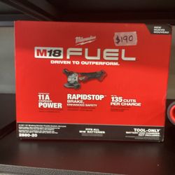 Milwaukee M18 Fuel Brushless 4 1/2 Grinder (Tool-Only) $190