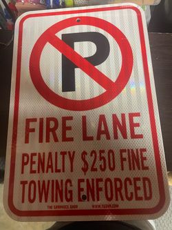 No Parking Fire Lane Metal Sign