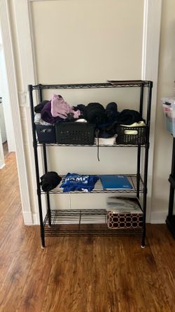 Black wire rack shelves