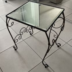 Glass End Table 