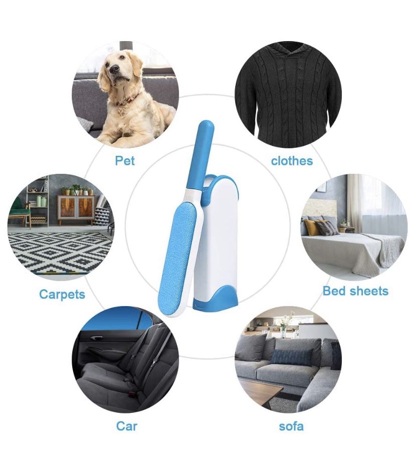 Hair Remover, Cat & Dog Fur Remover - Upgraded Animal Pet Hair Remover Brush with Self-Cleaning Base Efficient Double-Sided Perfect for Clothing, Cou