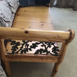 Well taken care of natural wood bedroom set