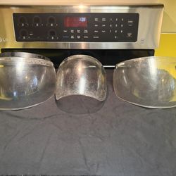 Lot Of Three Vintage 1970S Motorcycle Face Shields Castre And Bubble As Is