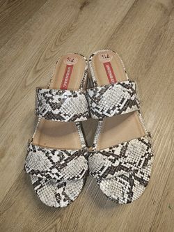 Faux Snake Skin Sandal Heels
