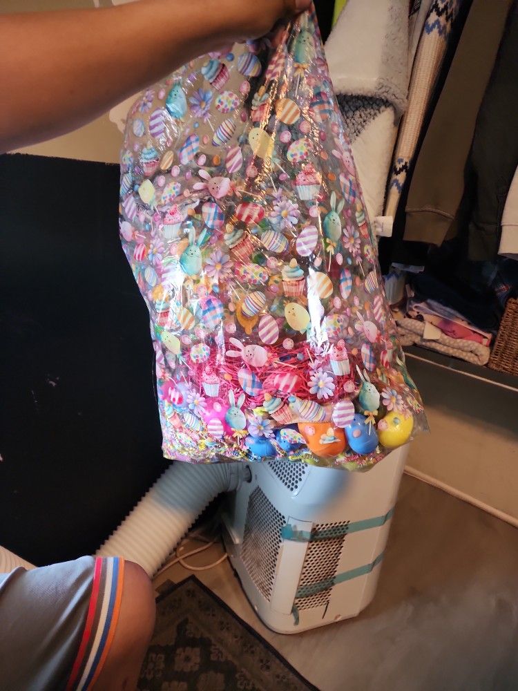 Empty Easter Eggs And Paper Confetti