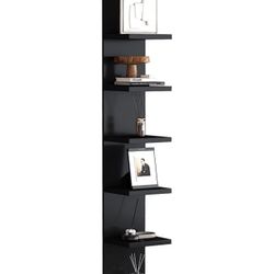 Versatile 7 Tier Wall Shelf Unit,Black Lack Wall Shelf