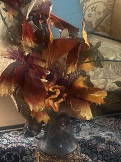 Artificial flowers and vase