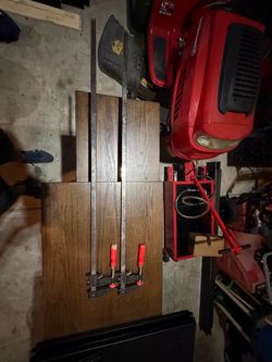 Two Heavy-Duty Woodworking Jig Fixture with Steel Guide Rails & Red Handle Clamps
