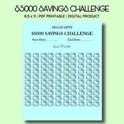 Blue 5K Hello Kitty Saving Tracker 