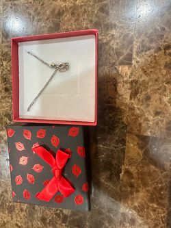 Silver Chain Necklace with Ring Pendant