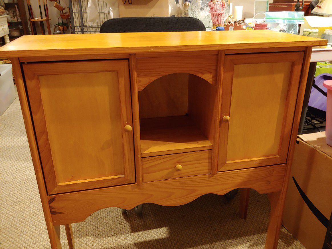 Wood Accent Side cabinet 1 drawer 2 doors