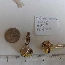 Swank Signed Cufflinks Gold-plated Chunky Big Read Description Please 