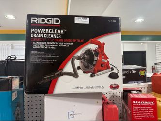 RIDGID PowerClear Drain Cleaning Machine (Catalog No. 55808), which is a portable plumbing snake meant for small residential lines.