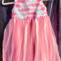 Pink Tulle Heart Dress.  Girls Sz 6x. 
