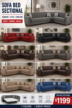 Sofa Bed Sectional – Multiple Colors – $1,199