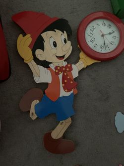 Pinocchio wall clock handmade