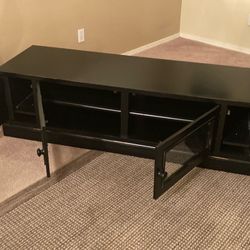 64” Black Entertainment Center / TV Stand – Good Condition