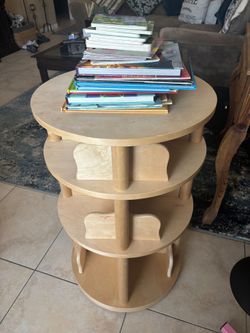 Swivel Book Shelf and Books