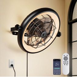 16" Wall‑Mount Fan with Light — Remote/App Control | 6 Speeds | 3CCT | Quiet & Reversible
