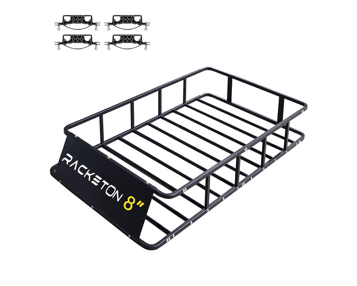 64”x39”x8” Roof Cargo Rack for SUV Car Trucks,Heavy Duty Cargo Basket Anti-Rust Top Luggage Rack