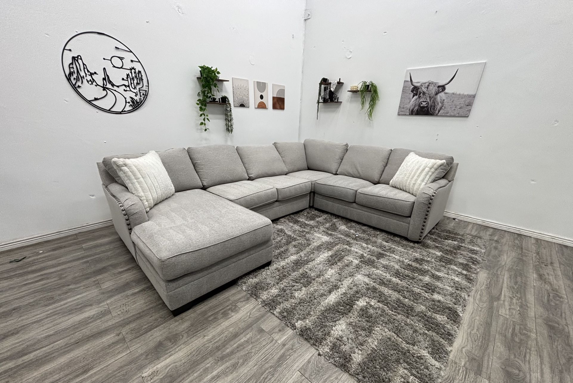 Grey Sectional Couch - Free Delivery