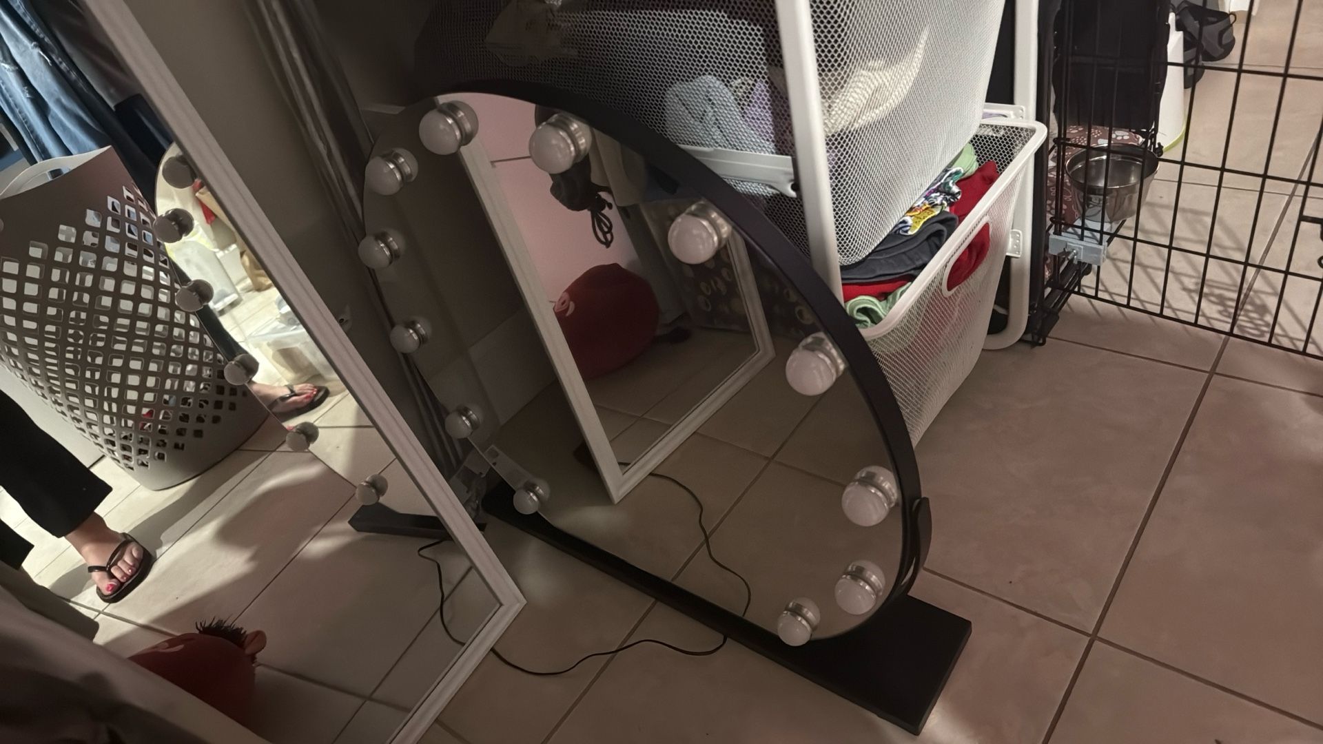 Vanity Mirror Large Black Hollywood LED