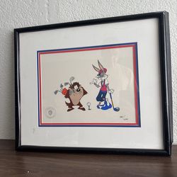 Framed Looney Tunes limited edition sericel, titled "Teed Off"