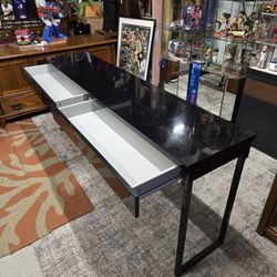 IKEA Besta Burs High Gloss Black, Large 2 Drawer Desk Console Entryway Sofa Table