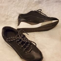 Alfani Black Wedge High Heels Sneakers Size 5 Excellent Condition 