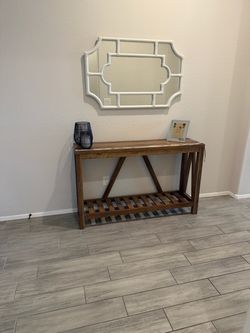 Pottery Barn White Bamboo Mirror