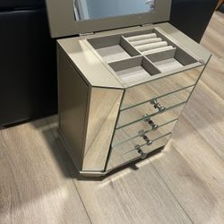 Vintage Mirrored jewelry Box Armoire 