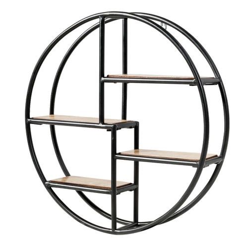 Hanging Storage Shelf Round Circular Wall-Mounted 4-Tier Rack Room Decoration