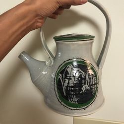 Clay Teapot Zen Hand Painted Hawaii Made 
