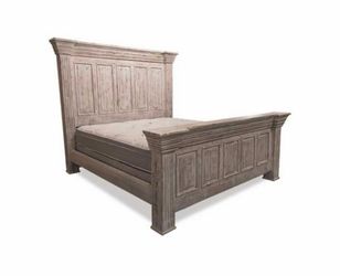 Rustic/Vintage White Wood Bed Frame (QUEEN SIZE)