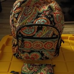 Vera Bradley Back Pack And Wallet