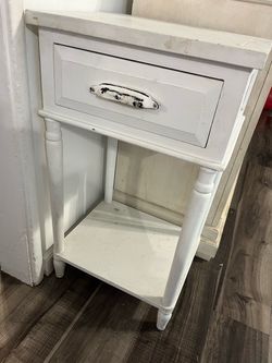 White shabby chic side table with Drawer
