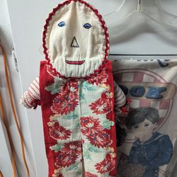Vintage Handmade Doll Tea Towel